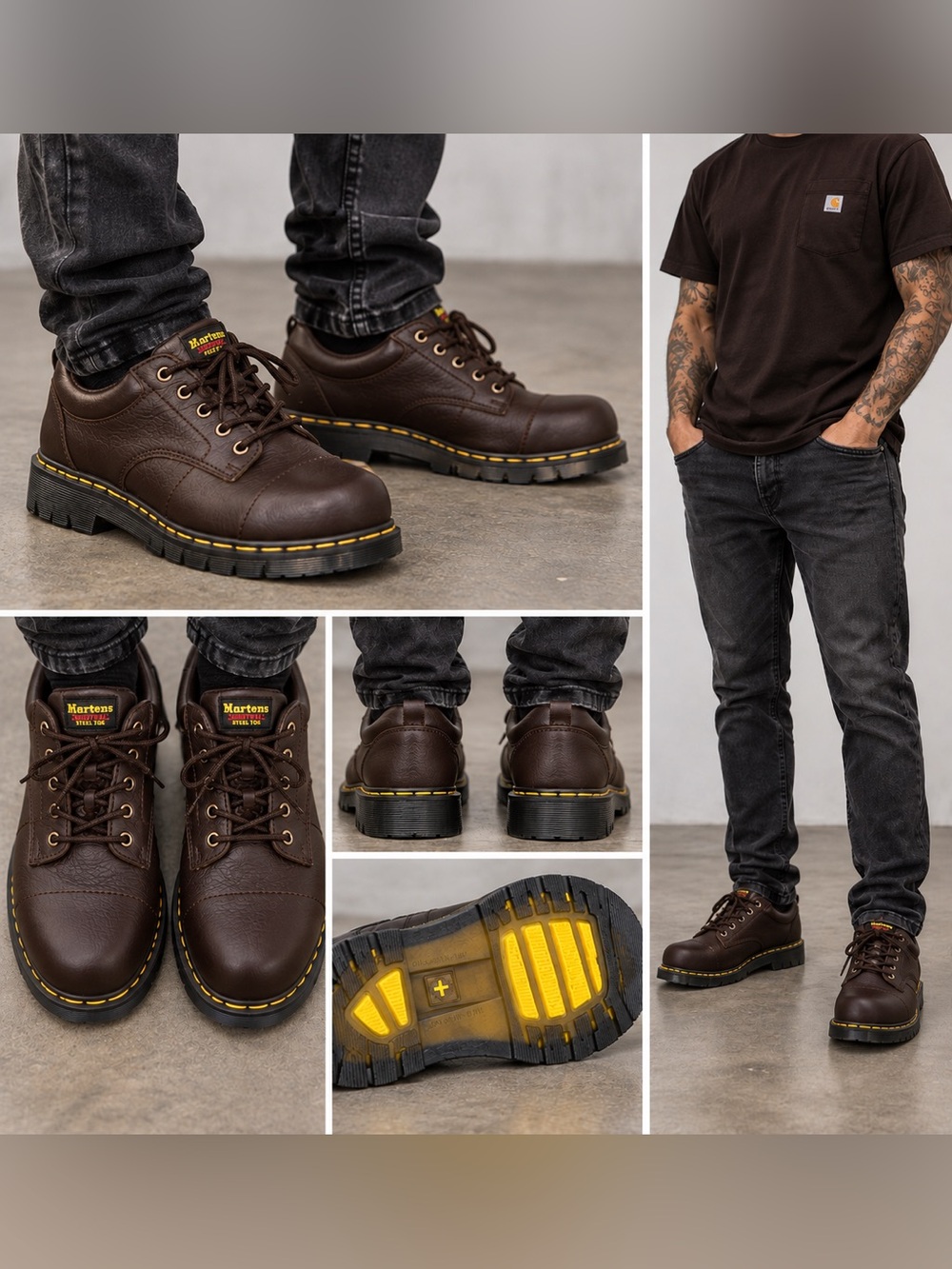 Dr. Martens Brown Leather STEEL TOE WORK Boots